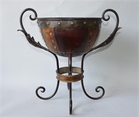 Decorative Metal Footed Bowl