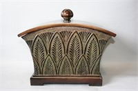 Decorative Lidded Box Bronze Tone
