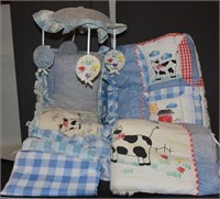 Baby Crib Set Farm Scene