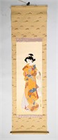 Japanese Hanging Scroll Beautiful Woman Shosui