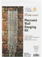 New SOLID OAK Macrame WALLHANG KIT 3 Flowers,