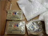 BOX OF 12 MILITARY BELT BUCKLES