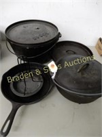 GROUP OF 3 CAST IRON COOKWARE