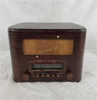 Vintage Crosley Short Wave Tube Radio, Wood Case