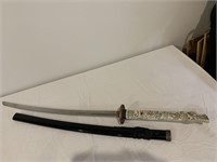 Asian Sword with carved Handle Dragon