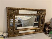 Gorgeous Gold Mirror With Ornate Detailing