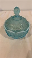 Fenton Blue Opalescent Covered Dish