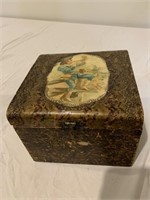 Victorian Jewelry Box with Boy Playing Horn