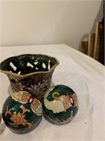 2 Asian BaoDing Stress Balls Cloisonné plus Vase