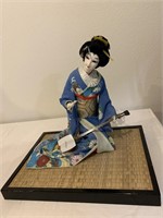 Vintage Asian doll on Platform Nishi Doll, Japan