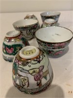 7 Vintage Asian Tea Cups