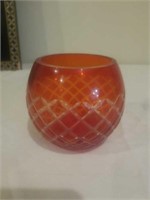Orange glass votive