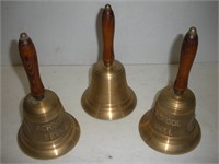 3 Bronze Bells, 8 1/2 in. Tall