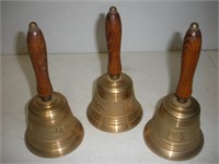 3 Bronze Bells, 8 in. Tall