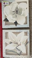 (2) WHITE FLOWERS CANVAS ART