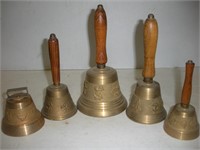 5 Bronze Bells, Tallest 8 Inches