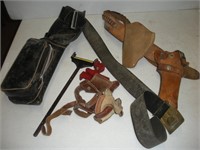 Leather Bow and Gun Holsters