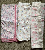 (3) FLANNEL BABY BLANKETS