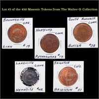 Lot #5 of the 450 Masonic Tokens from The Walter O