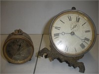 2 Vintage Alarm Clocks, Tallest 5 inches