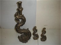 Brass Candlestick Holders, Tallest 22 inches