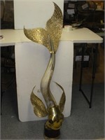 Decorative Koi Made of Brass and Steer Horn