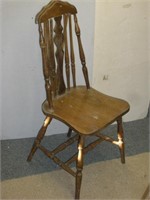 Vintage Fiddleback Wooden Chair, Repairs
