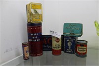 Eight assorted advertising tins inc Wards Tube