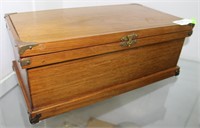 Custom crafted wood box with brass accents 17” x