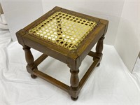 Antique Wooden and Woven Stool