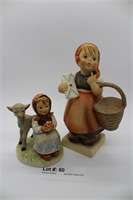 Two Goebel: 7” H Goebel girl with basket, & girl