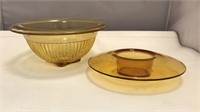 Amber Carnival Glass Bowl Set