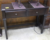 Electrified drop front contemporary desk with