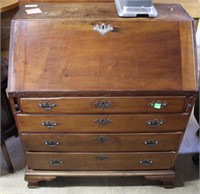 1800s Drop Front 4 Drawer Desk With Interior