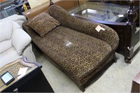 Leopard print fainting couch