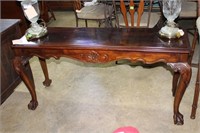 Claw Footed Entry Table With Carved Front