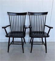 Pair of Fine Windsor Oak Arm Chairs