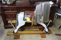 Custom made adult size rocking horse with horse