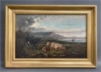 Jean Henri Quinton (1851-) Oil on Canvas Painting