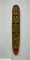 Hand Painted/Carved 40" African Wall Mask
