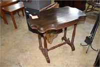Banded Leg Occasional Table With Scalloped Edges