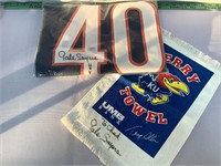 Gale Sayers signed jersey & Kansas Terry Towel