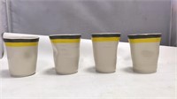 Set Of 4 Hand Made Crushed Coffee Cups