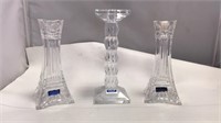 Marquis Waterford Crystal Candleholders Set Of 3