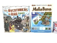 Jeux; Maka Bana et  Aventuriers du rail, complets
