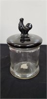Glass canister rooster 8" tall