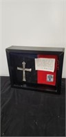 Framed cross blessed by Pope John Paul II 9X11"