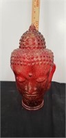 Decorative head red glass