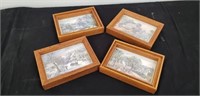 4 framed pictures 8X6"