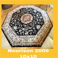 10'x10' Nourison 2000 Octagon Area Rug w/ Pad